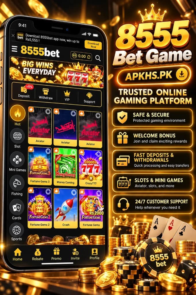 8555 Bet Game interface on Android